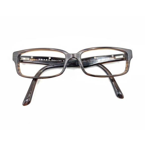 Prada VPR 01M ZXD-1O1 Striped Brown Eyeglasses Frames 52-15 140 Italy Men Women - Picture 12 of 12